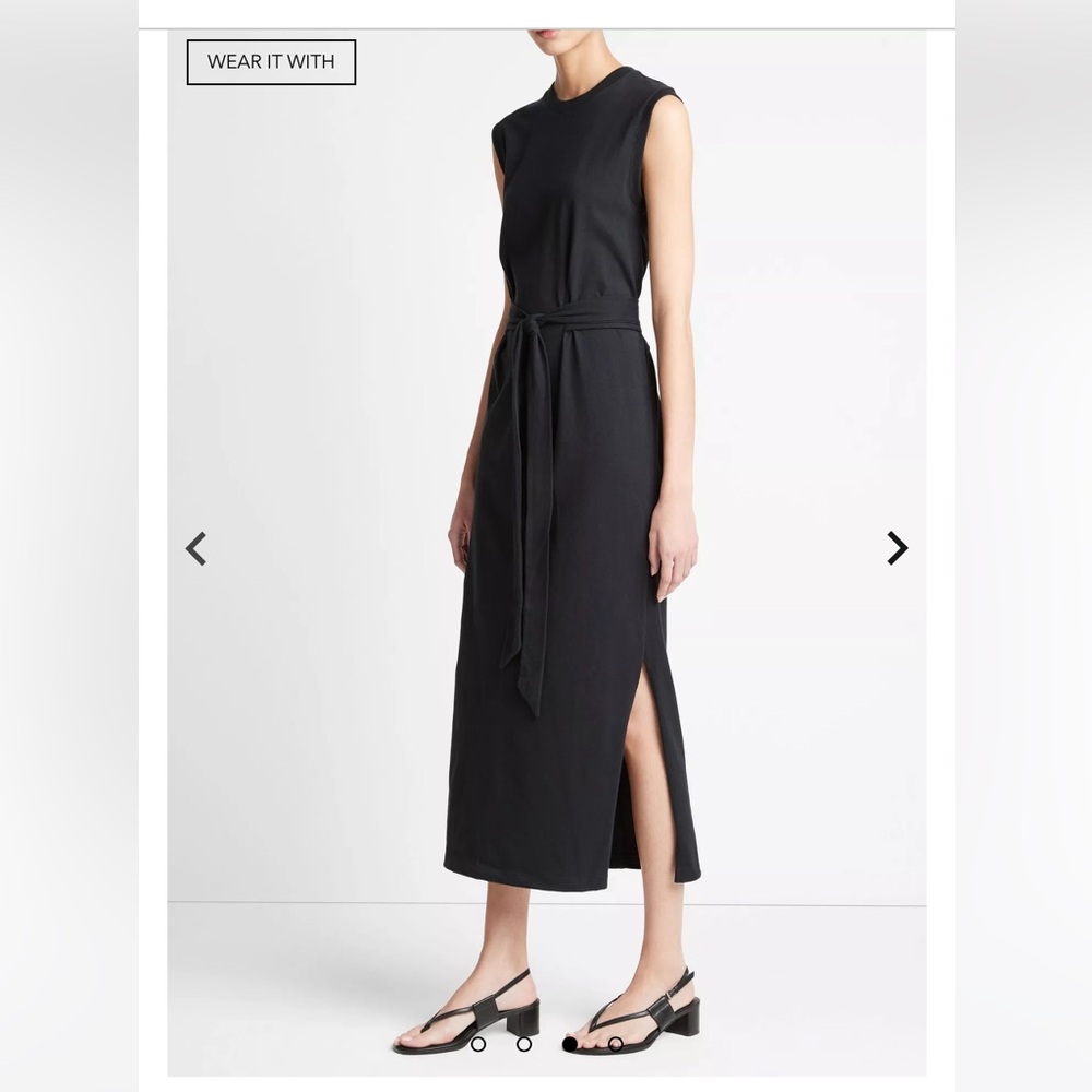 Vince
Sleeveless Waist-Tie Midi Slit Dress